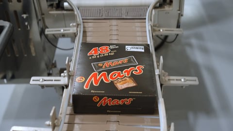 Mars chocolate bars on a conveyer belt