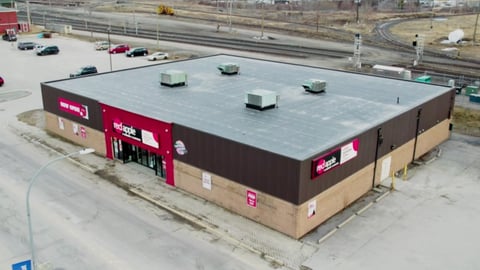 An aerial view of a Red Apple store