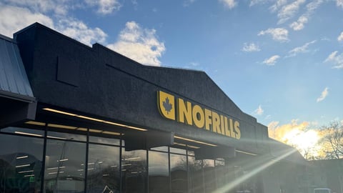 Outside John's No Frills in Edmonton.