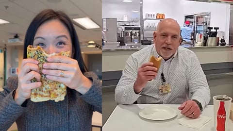 T&T CEO and Costco CEO taste products from their respective companies for social media