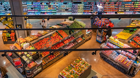 aerial view of grocery store