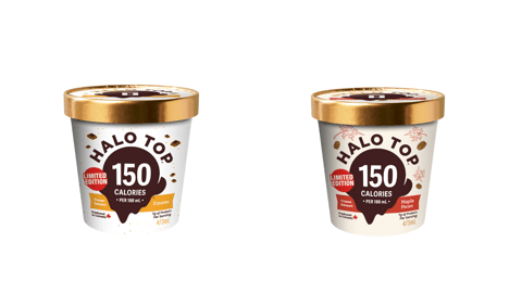 Tubs of Halo Top S'mores and Maple Pecan
