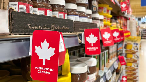 prepared in canada signs grocery store