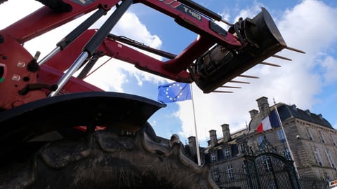 Demonstration of Breton france farmers in front of the Morbihan prefecture