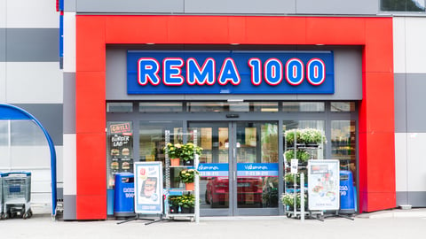 Discount grocer REMA 1000 exterior shot in Norway