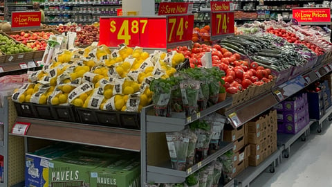 Fresh department at Walmart's flagship store in Mississauga, Ontario