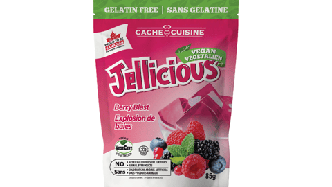 A pack of Jellicious Dessert Jellies in Berry Blast