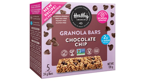 A box of Healthy Crunch Chocolate Chip Granola Bars