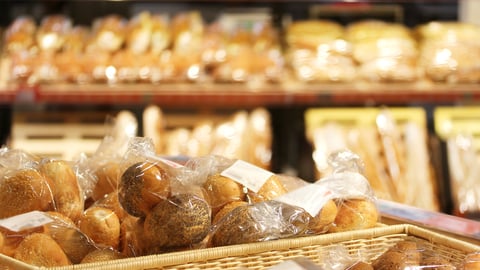 bread in a grocery store