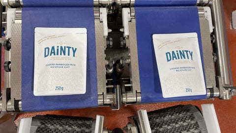 Dainty Ready-to-Heat rice pouches coming off the Windsor line