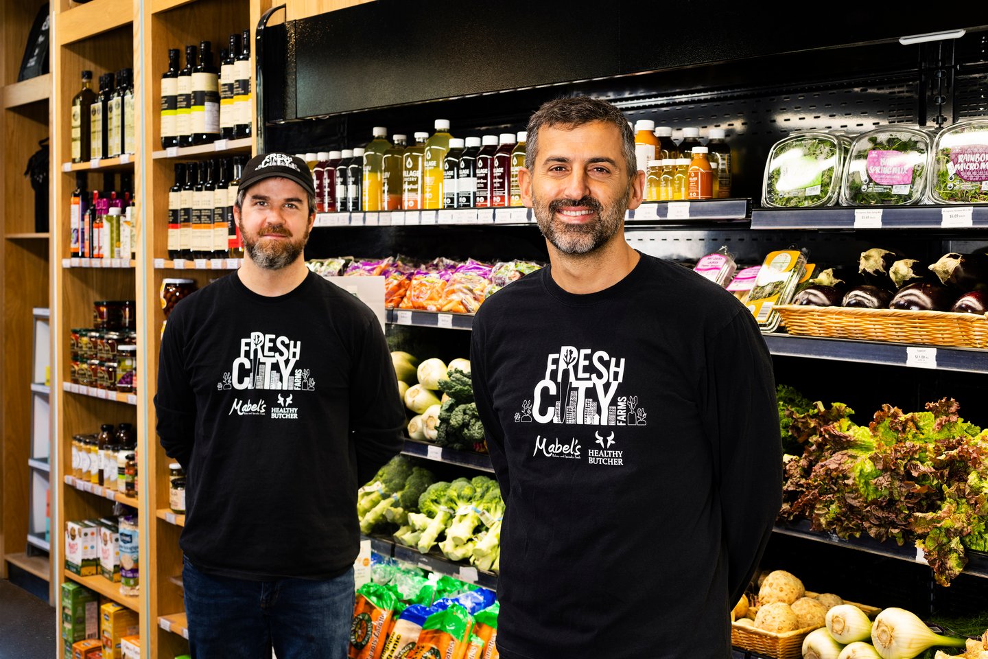 Ran Goel and Fresh City Ossington manager Bryan Sherry.