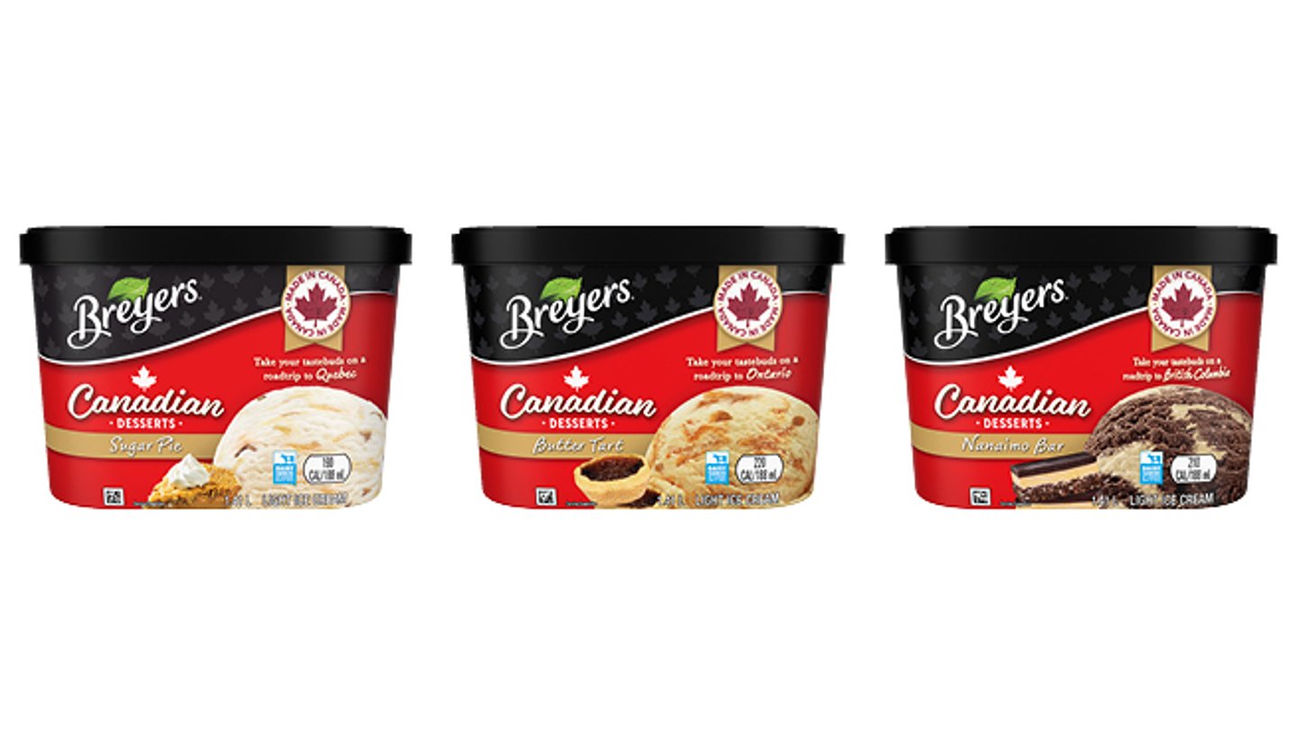 Breyers Canadiana tubs of ice cream