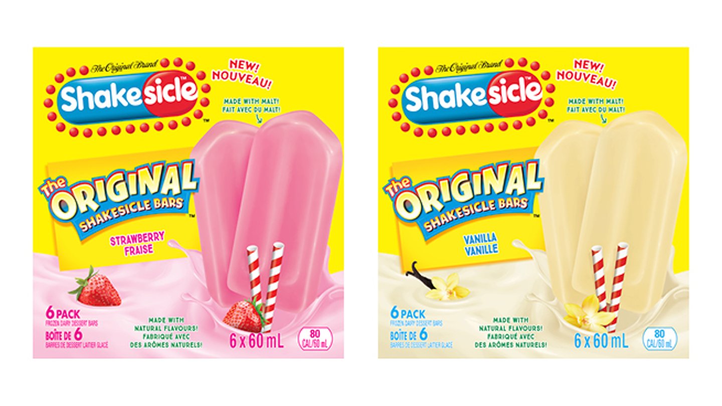 Two boxes of Popsicle brand Shakesicle Bars