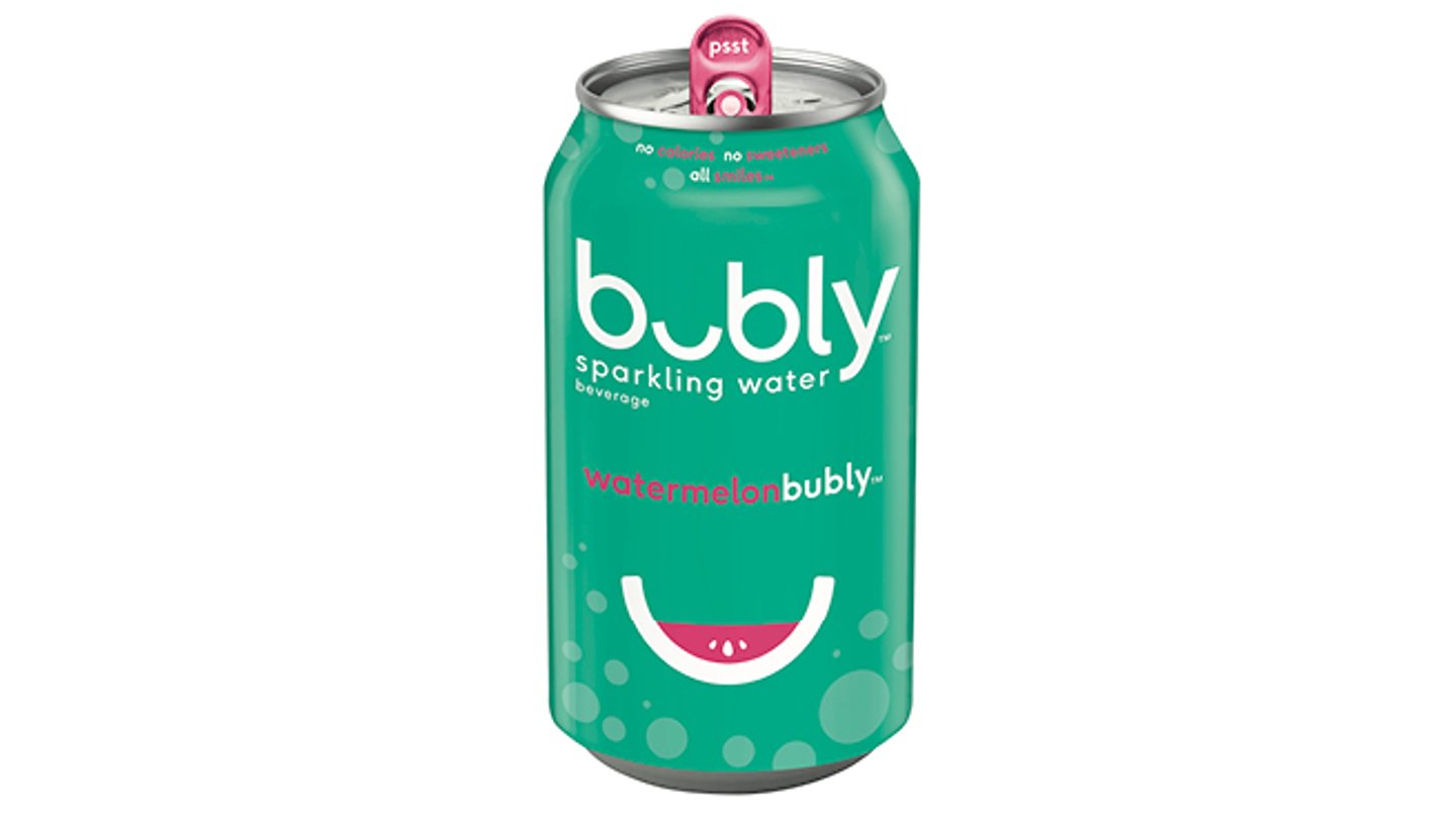 Can of Watermelonbubly against a white background