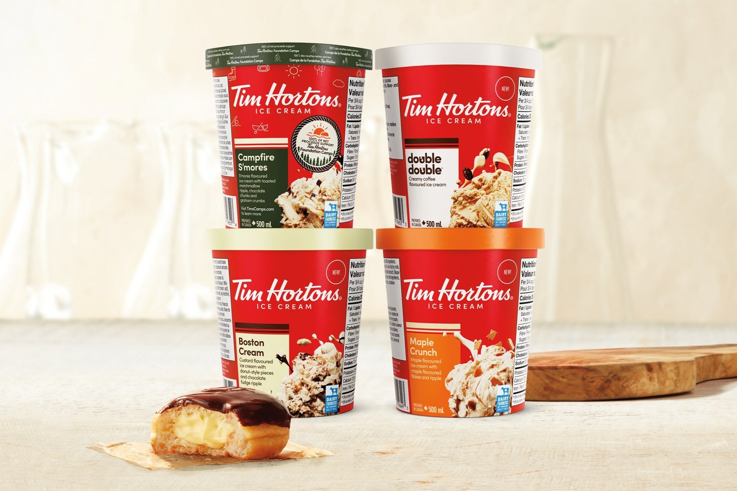 Tubs of new Tim Hortons Ice Cream