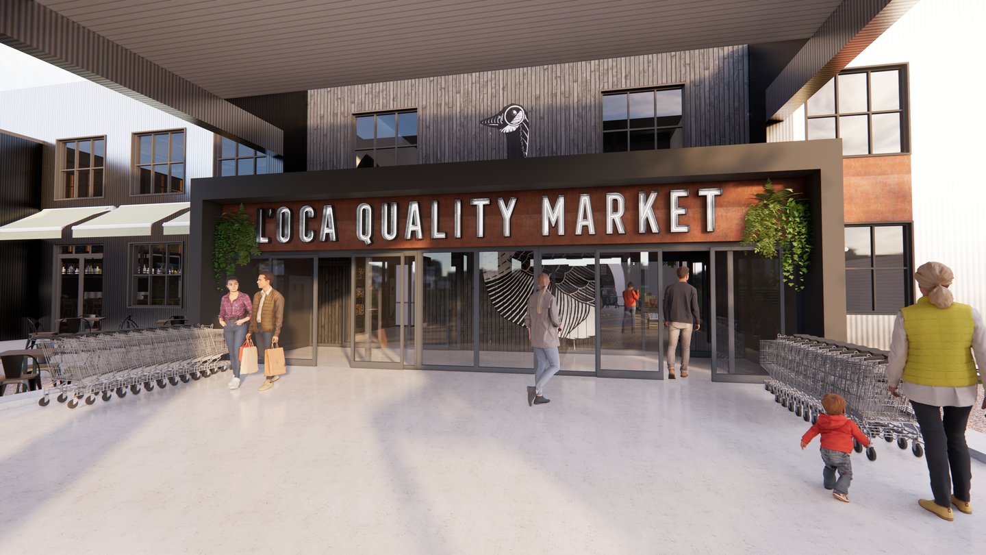 Artist's rendering of the L’OCA Quality Market exterior