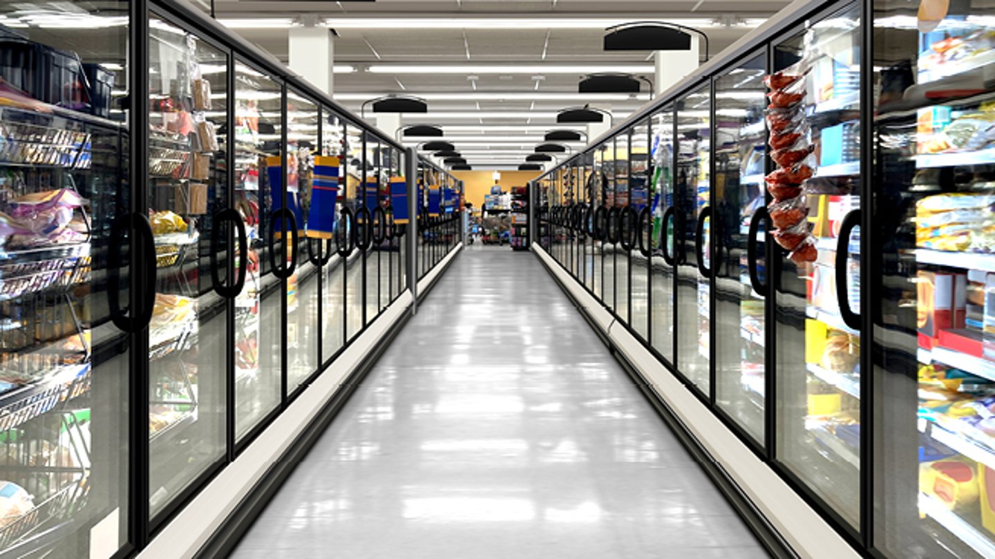 grocery store freezer aisle