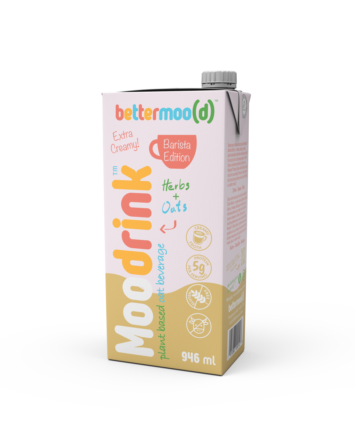 A tetra pack of MOODRINK BARISTA EDITION