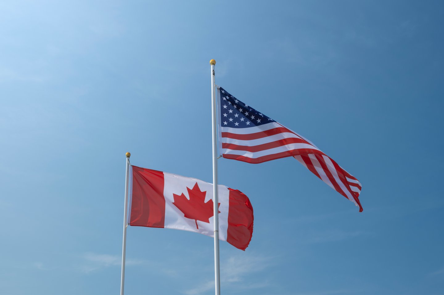 canadian and US flags