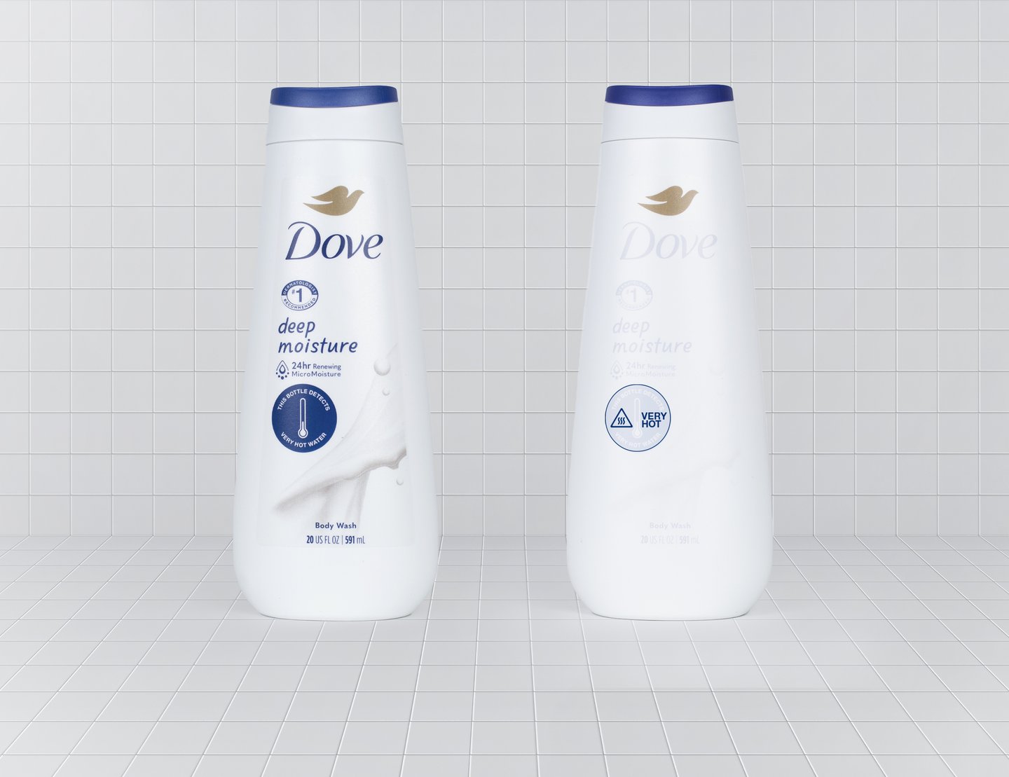 Bottles of Dove Shower Sensor Deep Moisture Body Wash