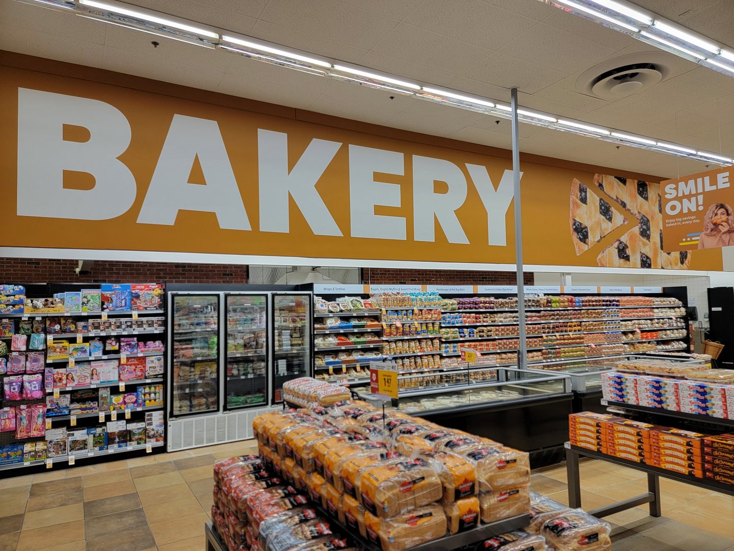 Bakery section at the Buy-Low Foods store in Grand Prairie