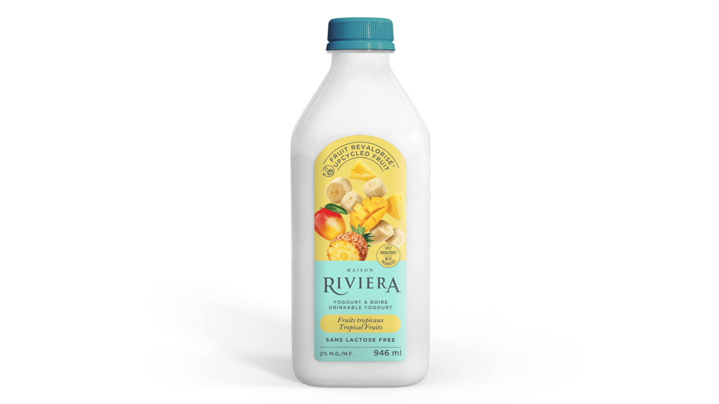 A bottle of MAISON RIVIERA UPCYCLED DRINKABLE YOGURT