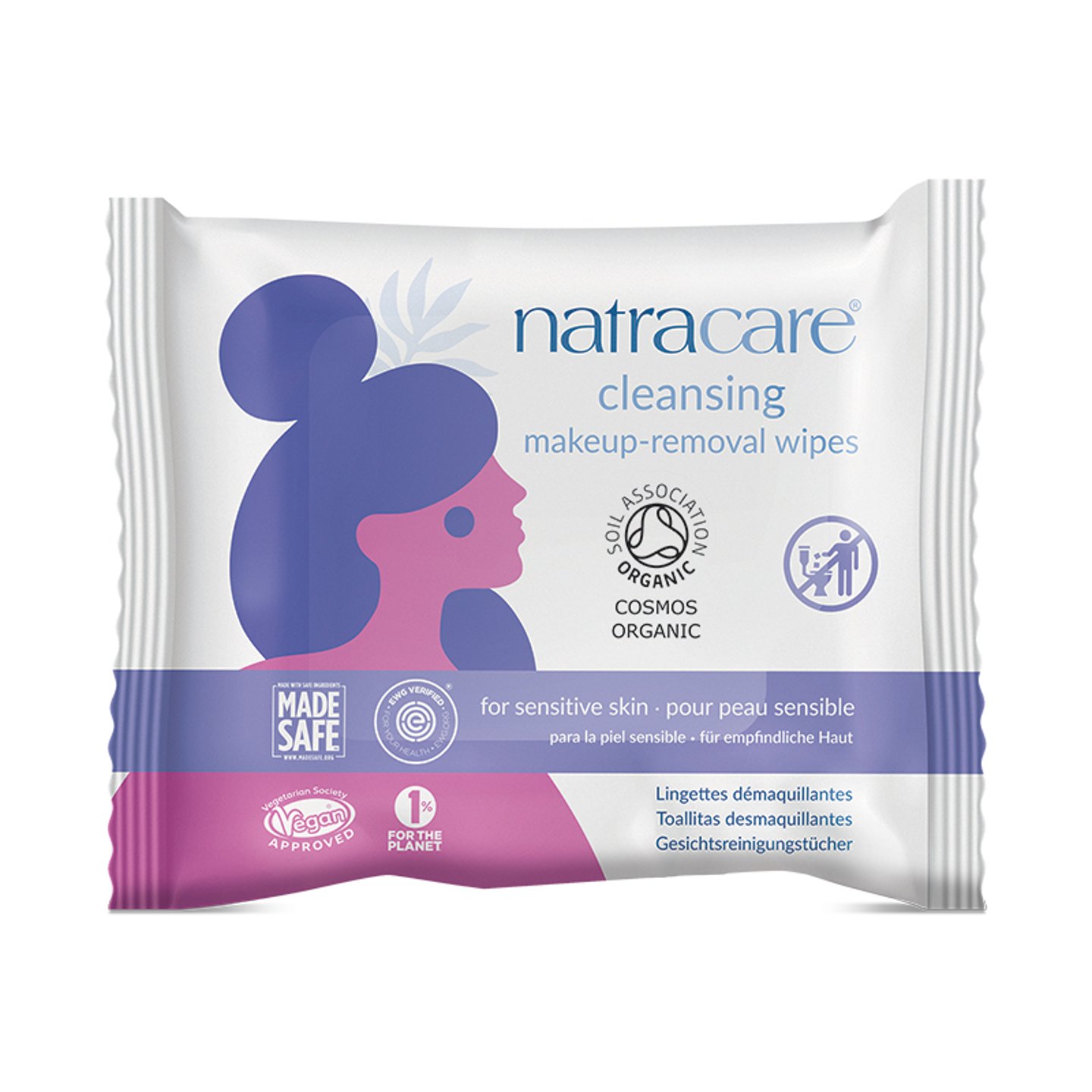 Package shot of NATRACARE ORGANIC CLEANSING MAKEUP—REMOVAL WIPES