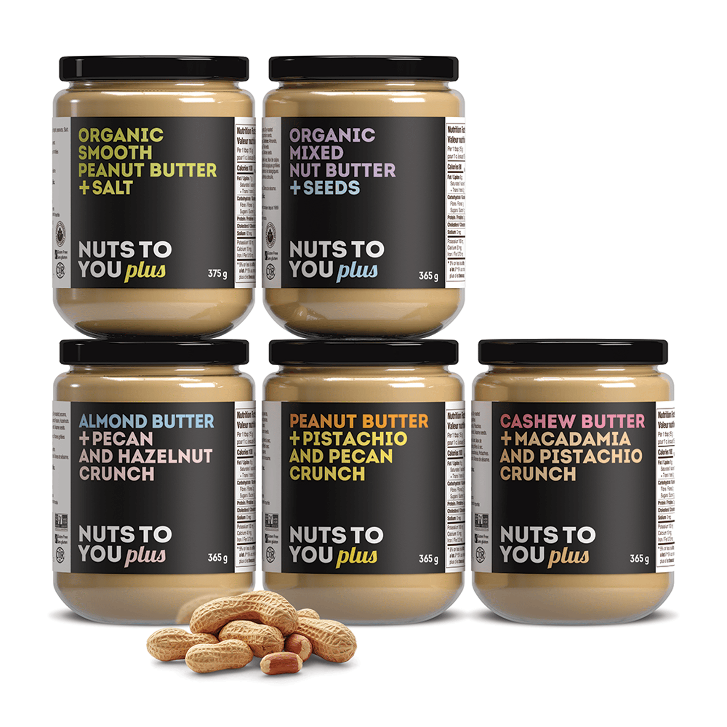 Jars of Nuts To You Plus nut butter