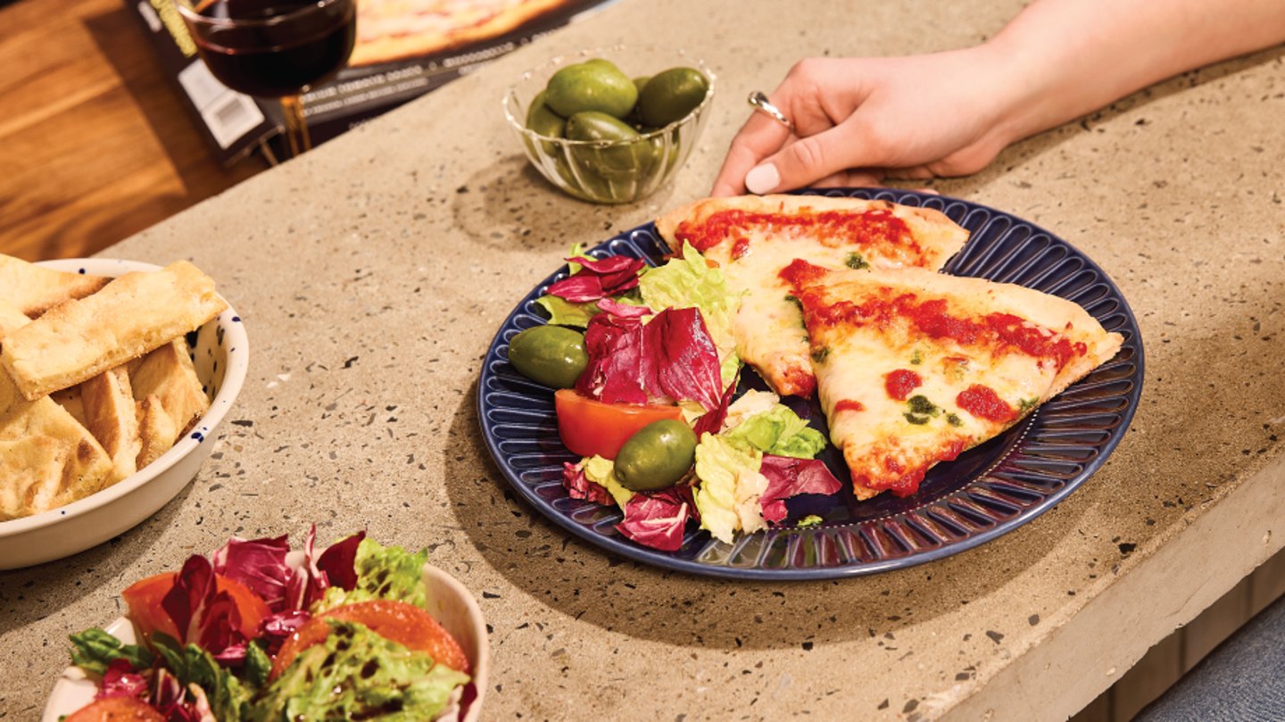 Slices of pizza on a plate