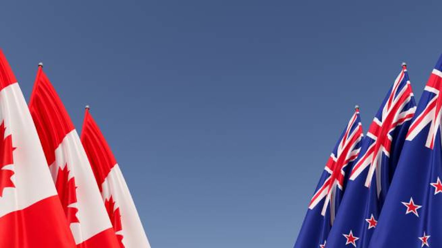 canada and new zealand flags