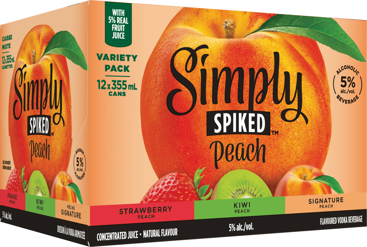 A case of Simply Spiked Peach Lemonade