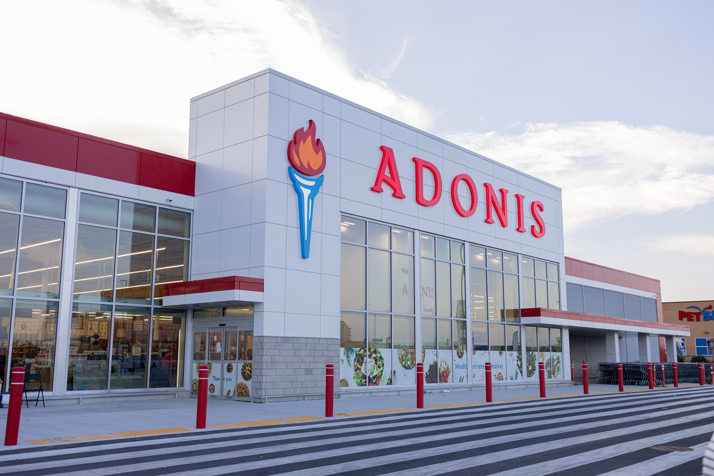 The outside of Adonis grocery store in London, Ontario