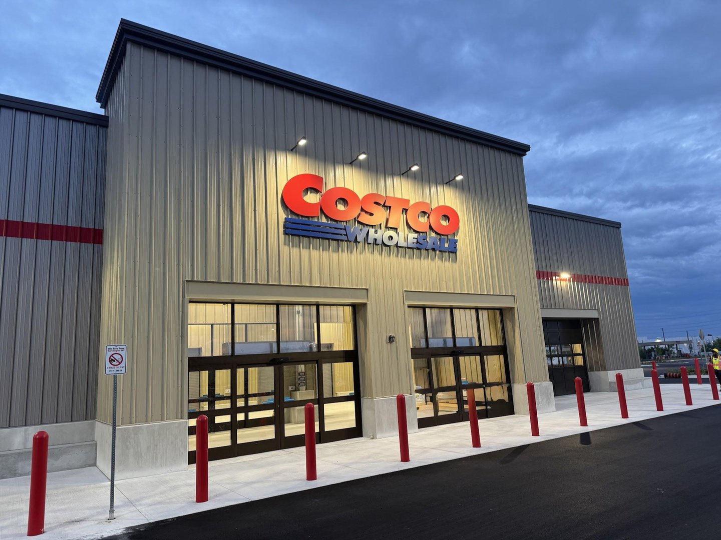 Exterior night shot of Costco in Newmarket, Ont.