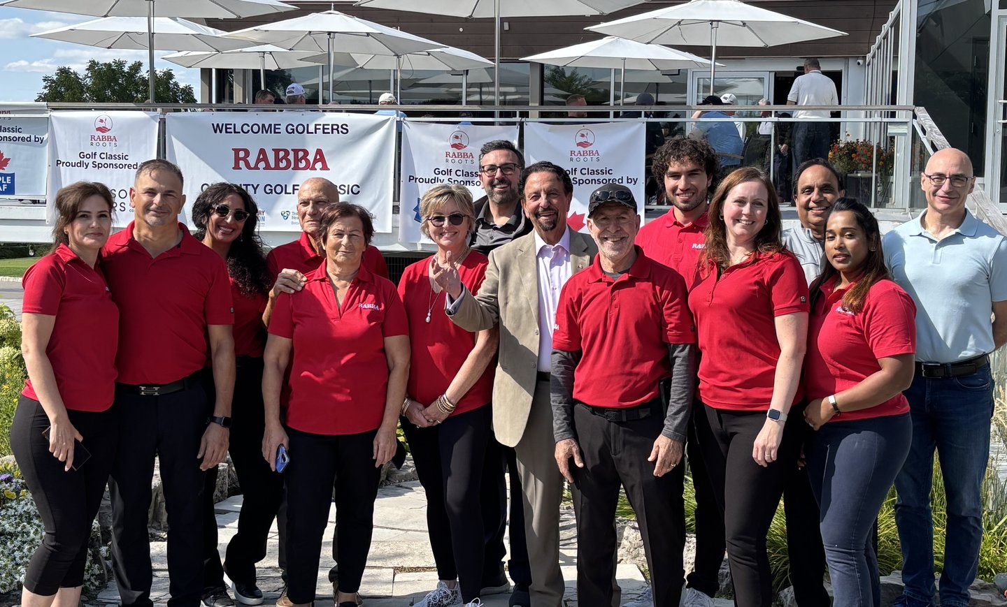 Brampton, Ont., Sept. 8, 2025 —Jack and Rick Rabba with Rabba Fine Foods team at the Rabba Roots Community Giving Program Golf Tournament