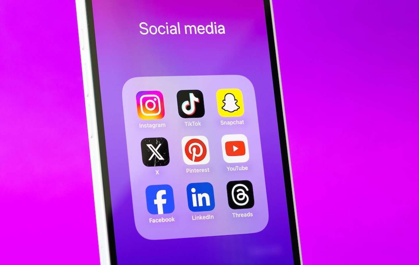 phone screen with social media apps