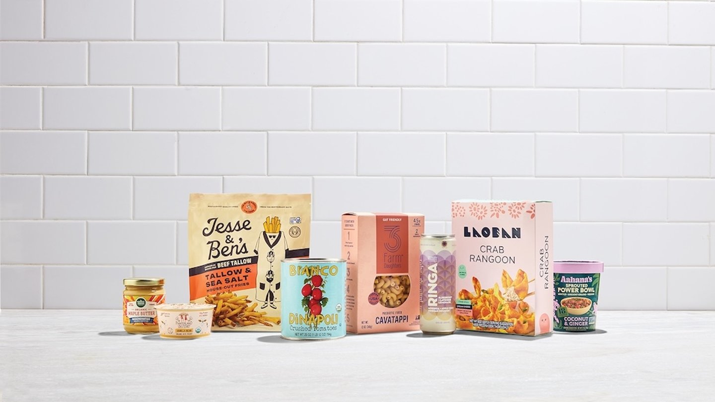 A line-up of products highlighted in Whole Foods Market's 2026 trend prediction report