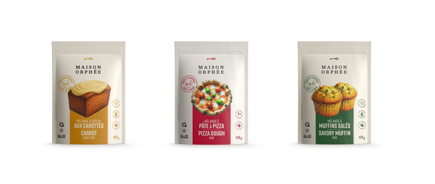 Three packs of Maison Orphée Ready-to-Bake Mixes