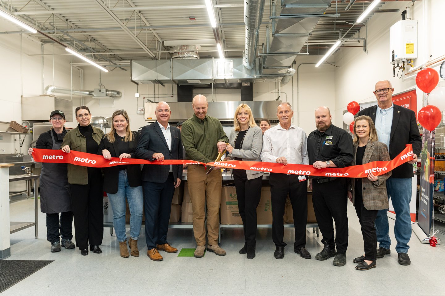 Ribbon cutting ceremony at Metro's Shared Kitchen in Orillia, Ont.
