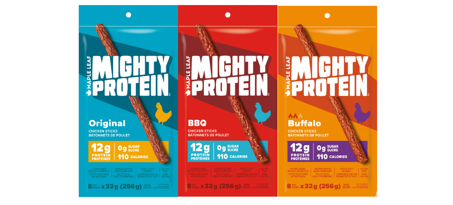 Packs of Mighty Protein Chicken Sticks