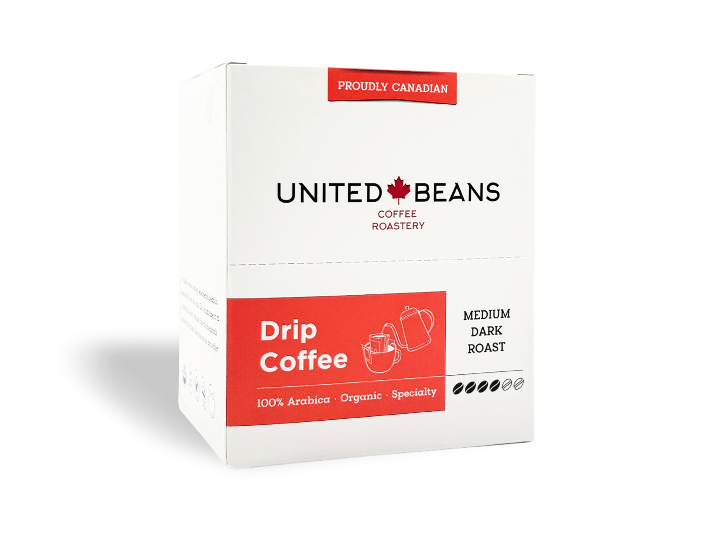 Box of United Beans instant coffee pouches