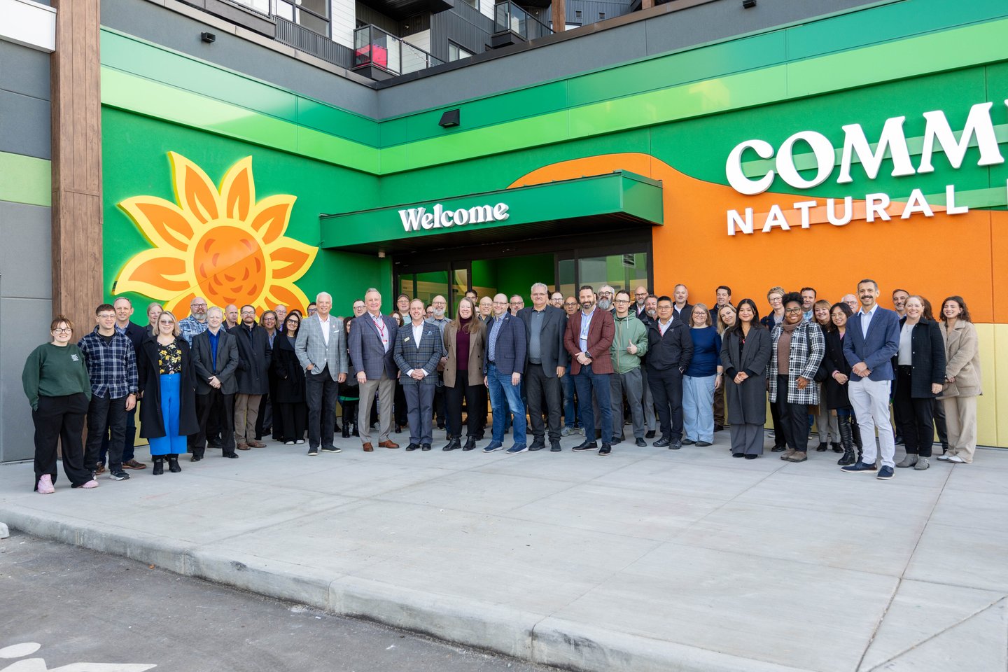 Guests of the Community Natural Foods Seton location gathered outside 