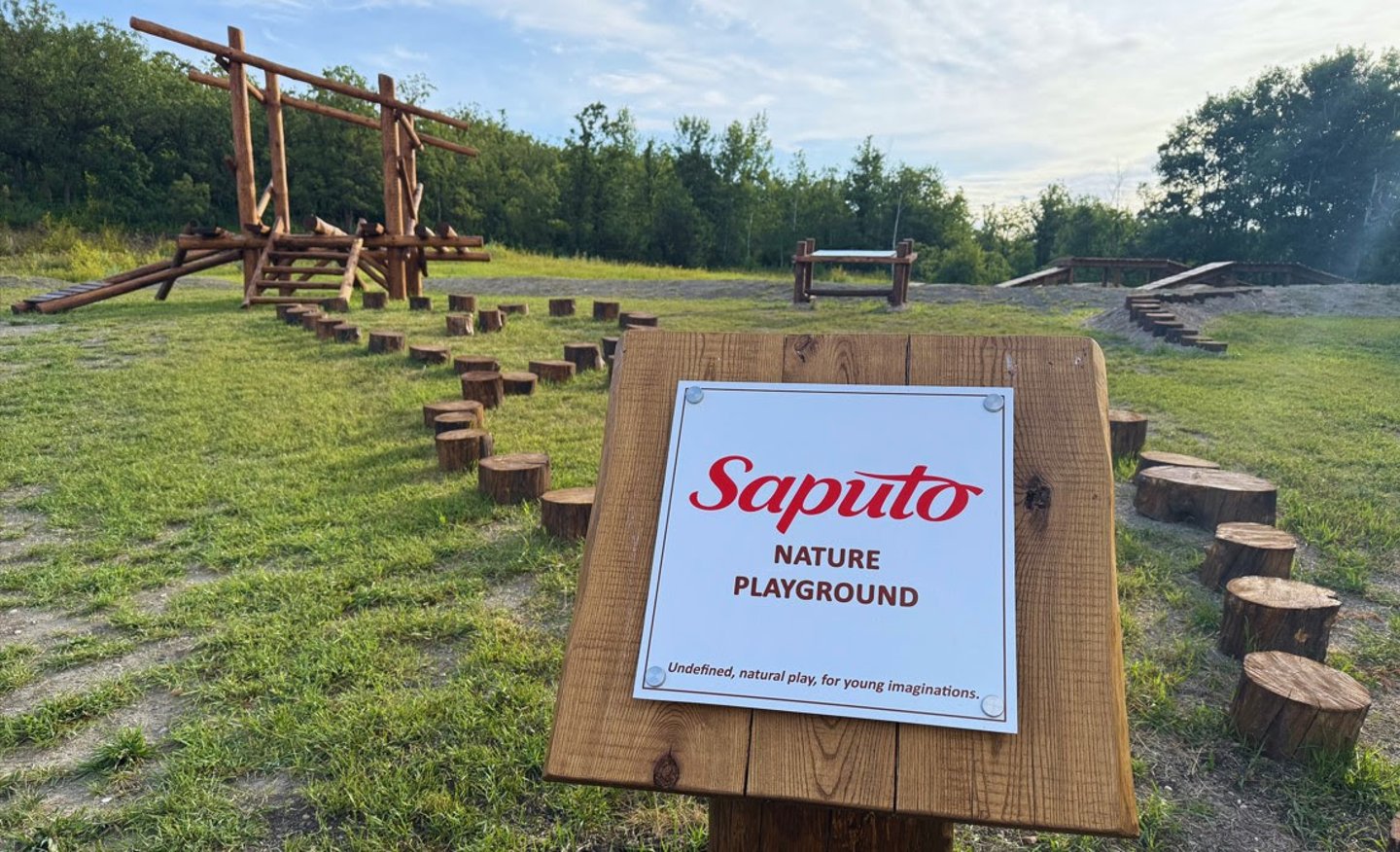 Saputo Nature Playground at Squirrel Hills Trail Park in Minnedosa, Manitoba