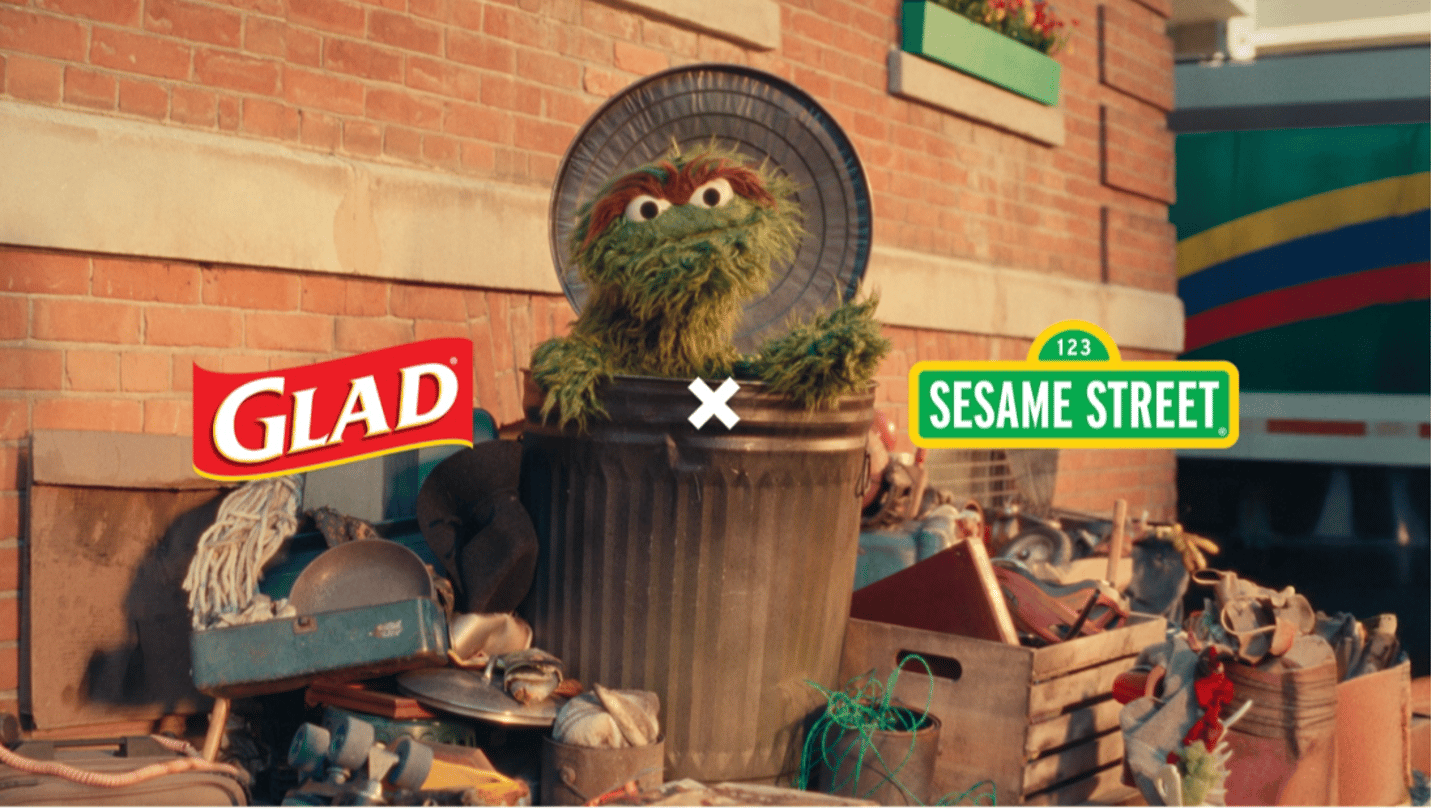 Oscar the Grouch from Sesame Street featured in Glad's revamp of its 'Don't Get Mad, Get Glad" campaign 