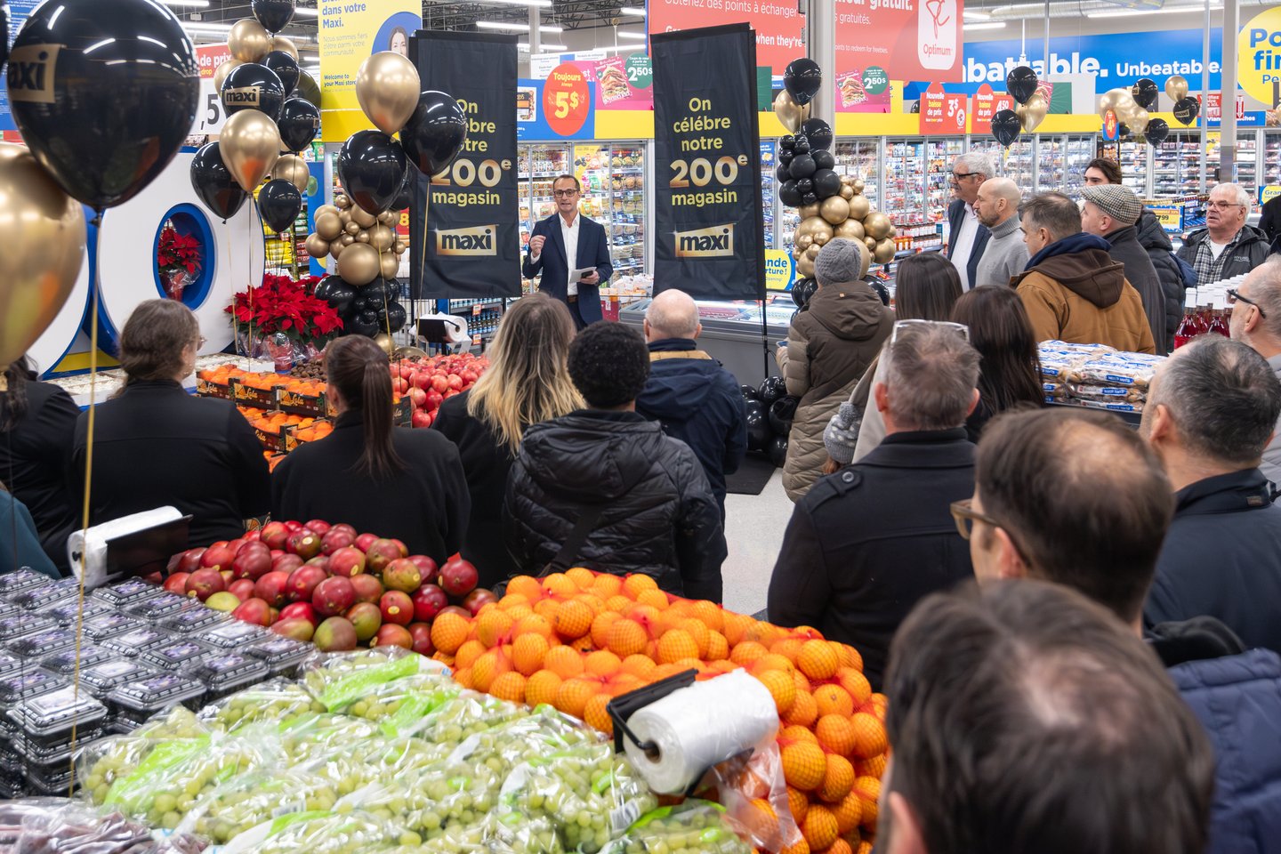 Speeches at the store opening at the Maxi location in Huntingdon, Que.