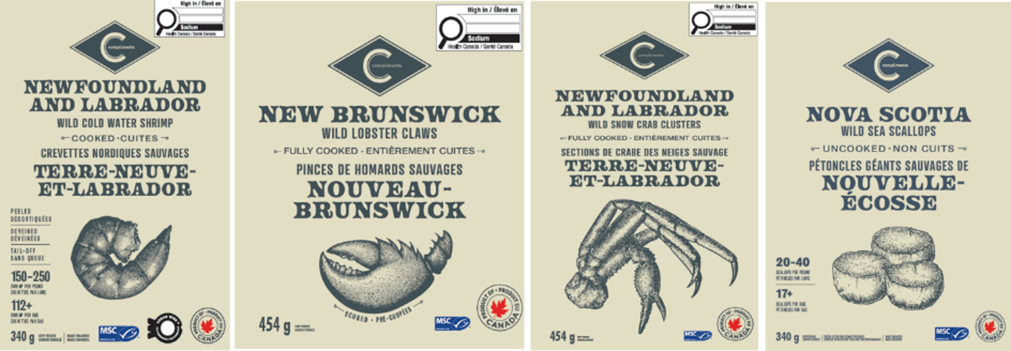 Sobeys Compliments seafood packaging 