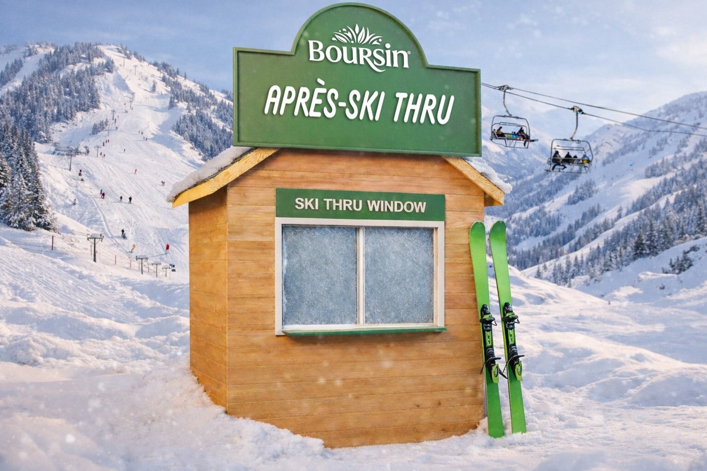 Boursin Canada Apres-Ski thru pop-up rendering in Blue Mountain Ontario