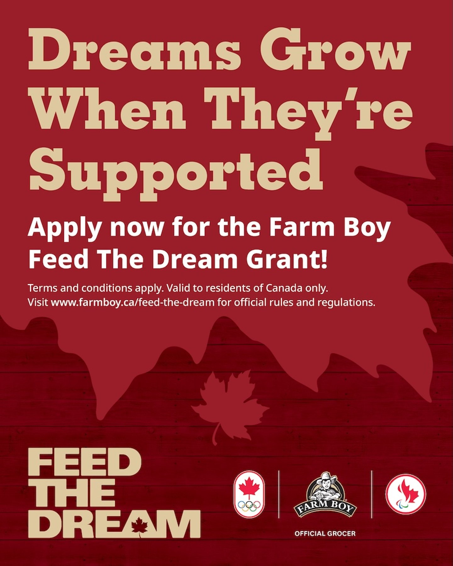 Farm Boy Feed the Dream grant ad campaign 