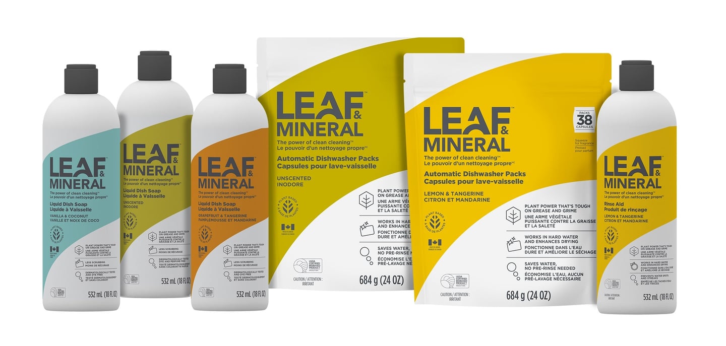 Lineup of Leaf & Mineral cleaning products