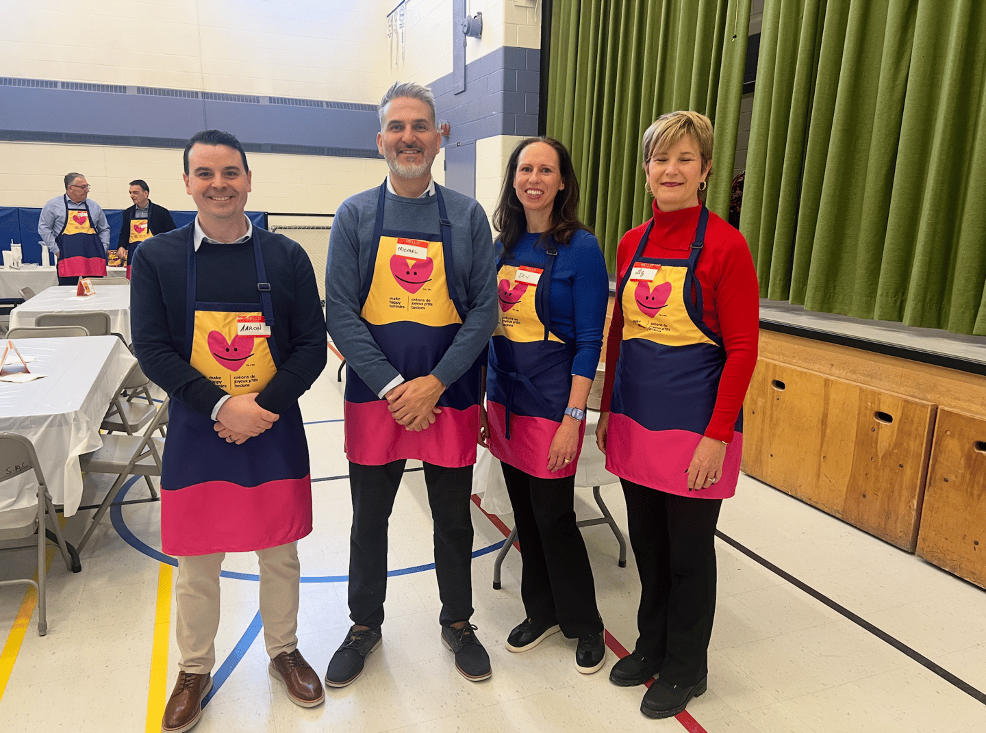 Liz Volk Longos, Erin Towns Callinova, Micheal Rose MEtro, Aaron Wade Farm Boy Make Happy Tummies breakfast Toronto