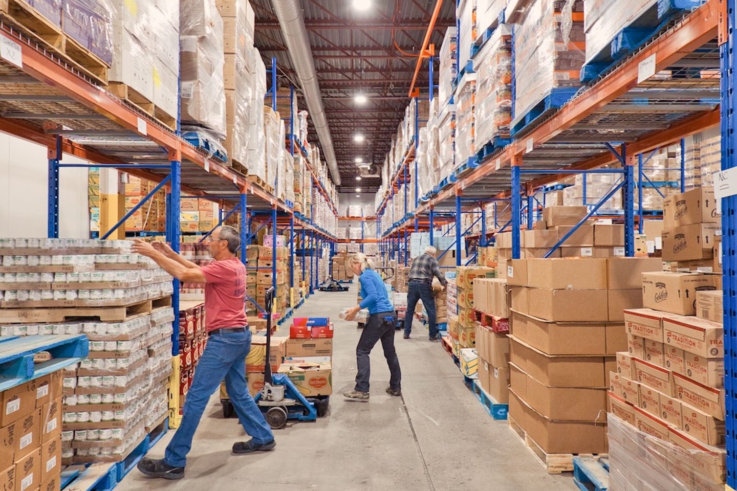Metro volunteers sorting food bank donations